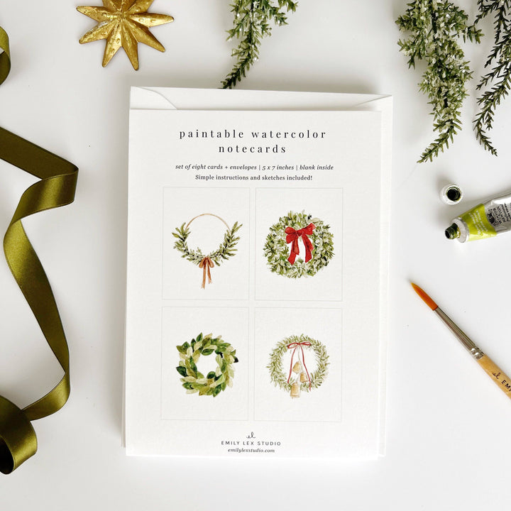 Emily Lex Paintable Holiday Notecards