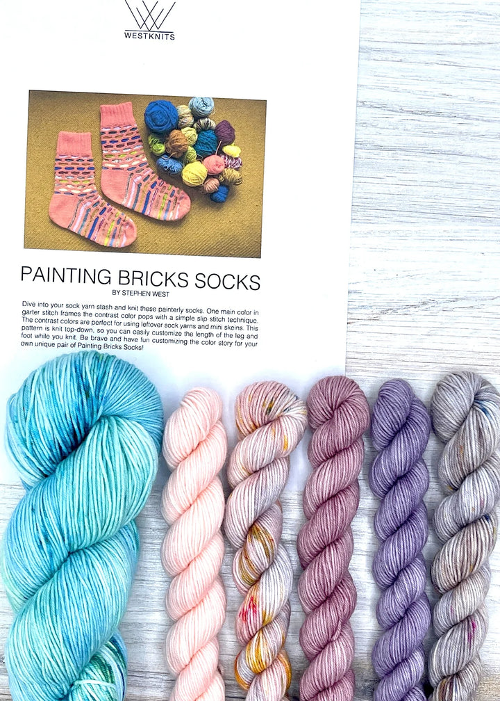 Stephen West Painting Bricks Sock Kits in BAAH Footloose