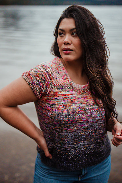 Intermediate Sweater--Knit a Lite Bright/Extra Lite Bright Top