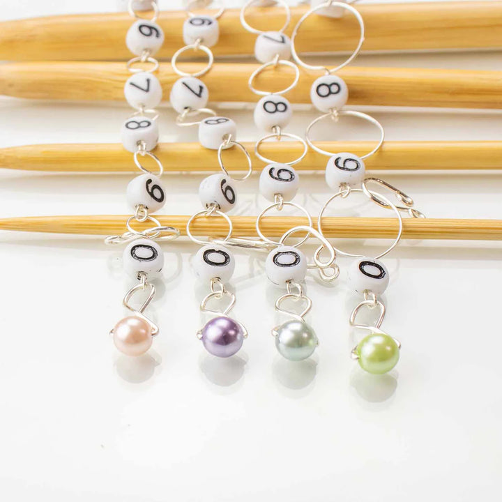 Twice Sheared Sheep Pastel Pearls Circle Chain Row Counter