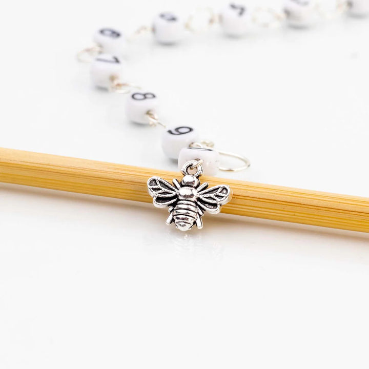 Twice Sheared Sheep Little Silver Bee Chain Row Counter