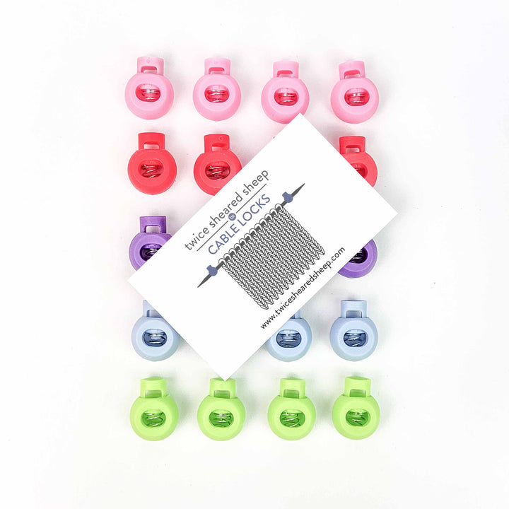 Cable Locks - Circular Needle Cord Stops - 2 pair