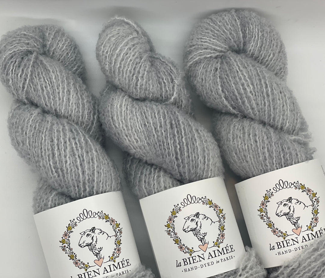 Merino Bouclé Yarn - Silver Grey
