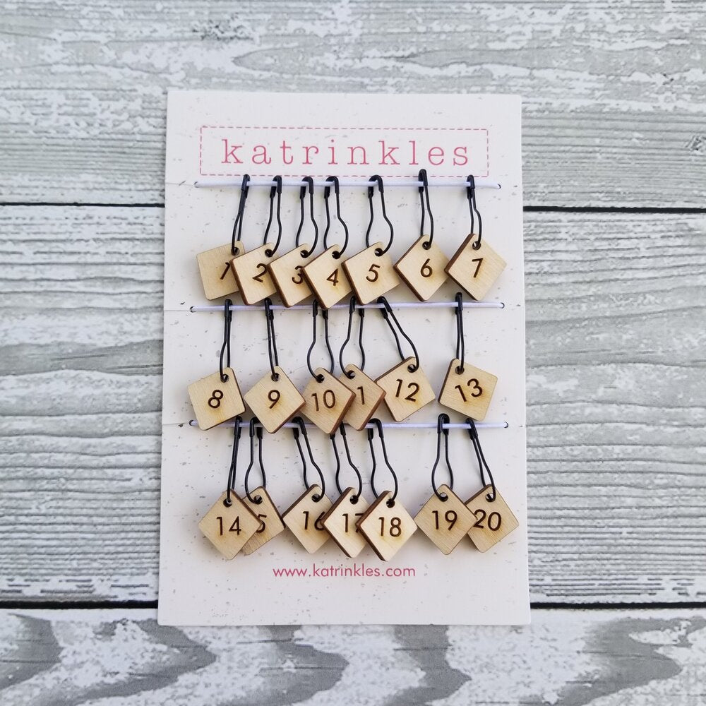 Katrinkles Counting Stitch Markers 1-20