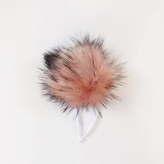 Knit Collage Faux Fur Pom Pom